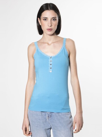 Top di Influencer in blu: frontale