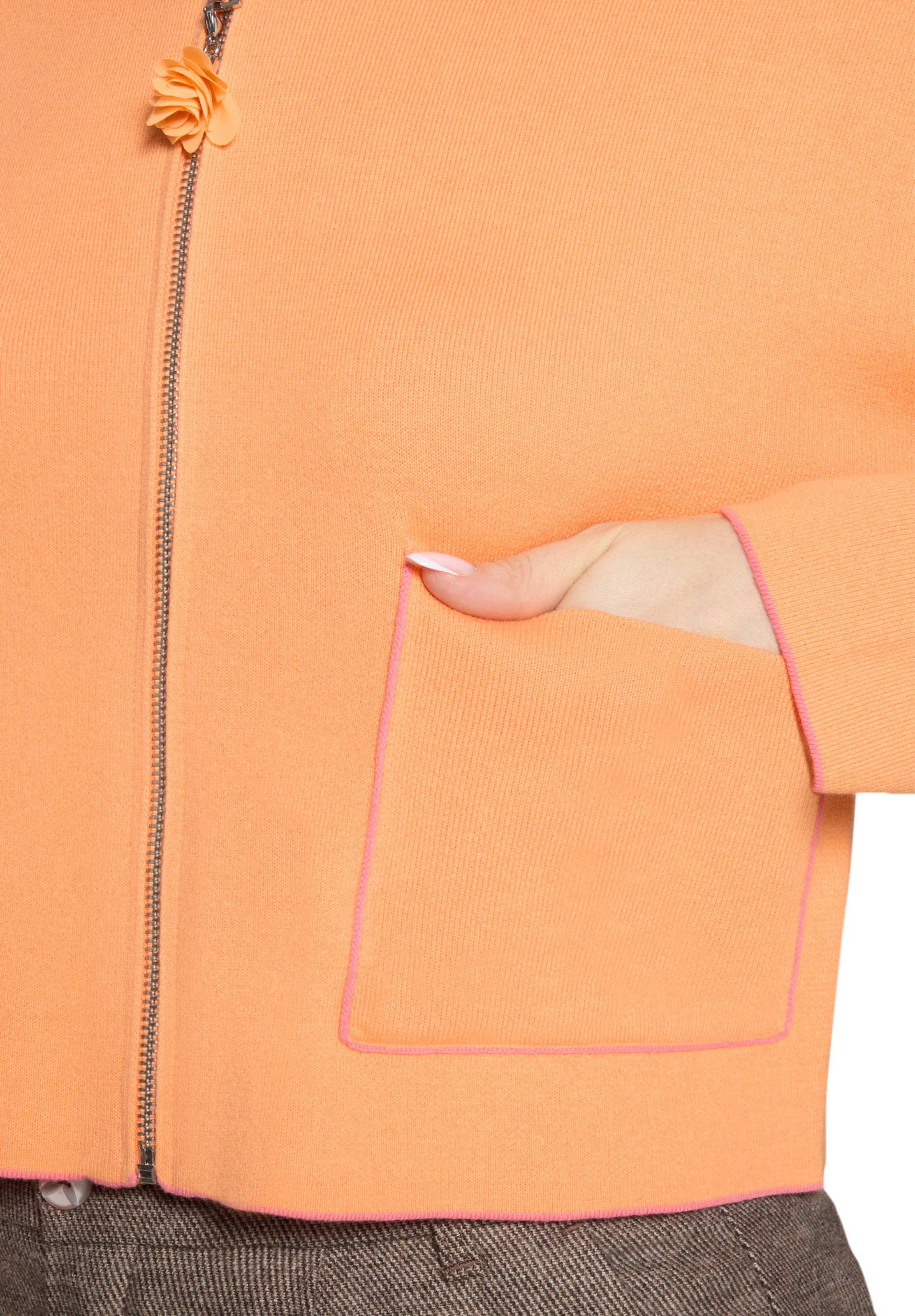 Cartoon Knit Cardigan in Orange