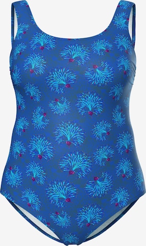 Ulla Popken Badeanzug in Blau: Vorderseite