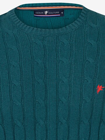 DENIM CULTURE Пуловер 'Jeffrey' в зелено