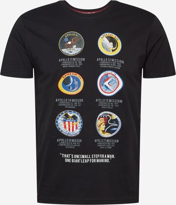 ALPHA INDUSTRIES Футболка 'Apollo Mission' в Черный: спереди