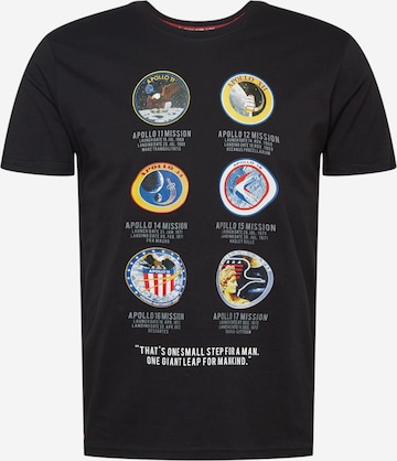 ALPHA INDUSTRIES Тениска 'Apollo Mission' в черно: отпред