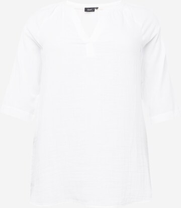 Camicia da donna 'MELODY' di Zizzi in bianco: frontale
