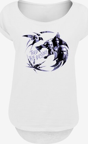 F4NT4STIC T-Shirt 'The Witcher Wolf Logo Infill Netflix TV Series' in Weiß: predná strana