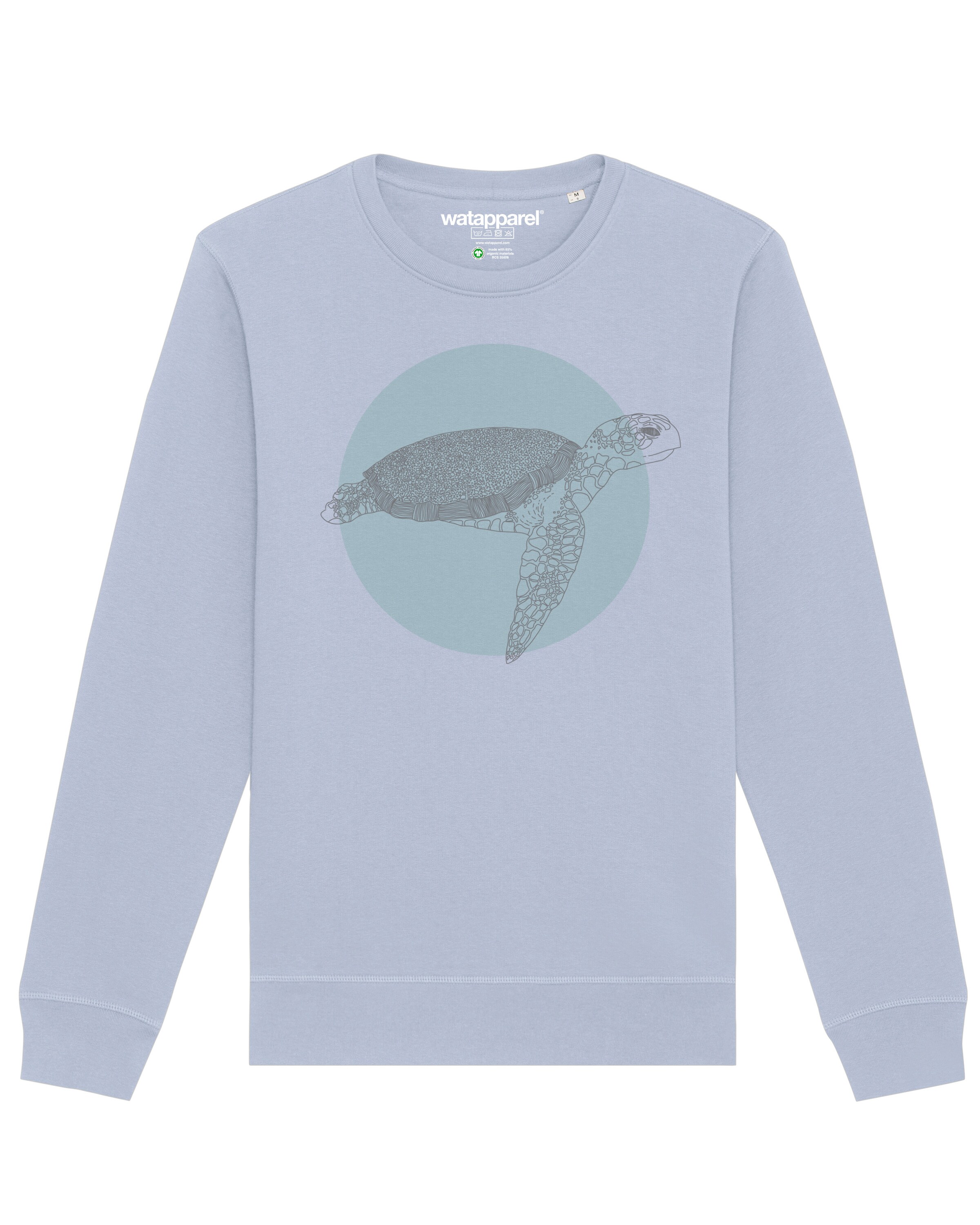 Watapparel Sweatshirt ' Meeresschildkröte ' in Blauw: voorkant