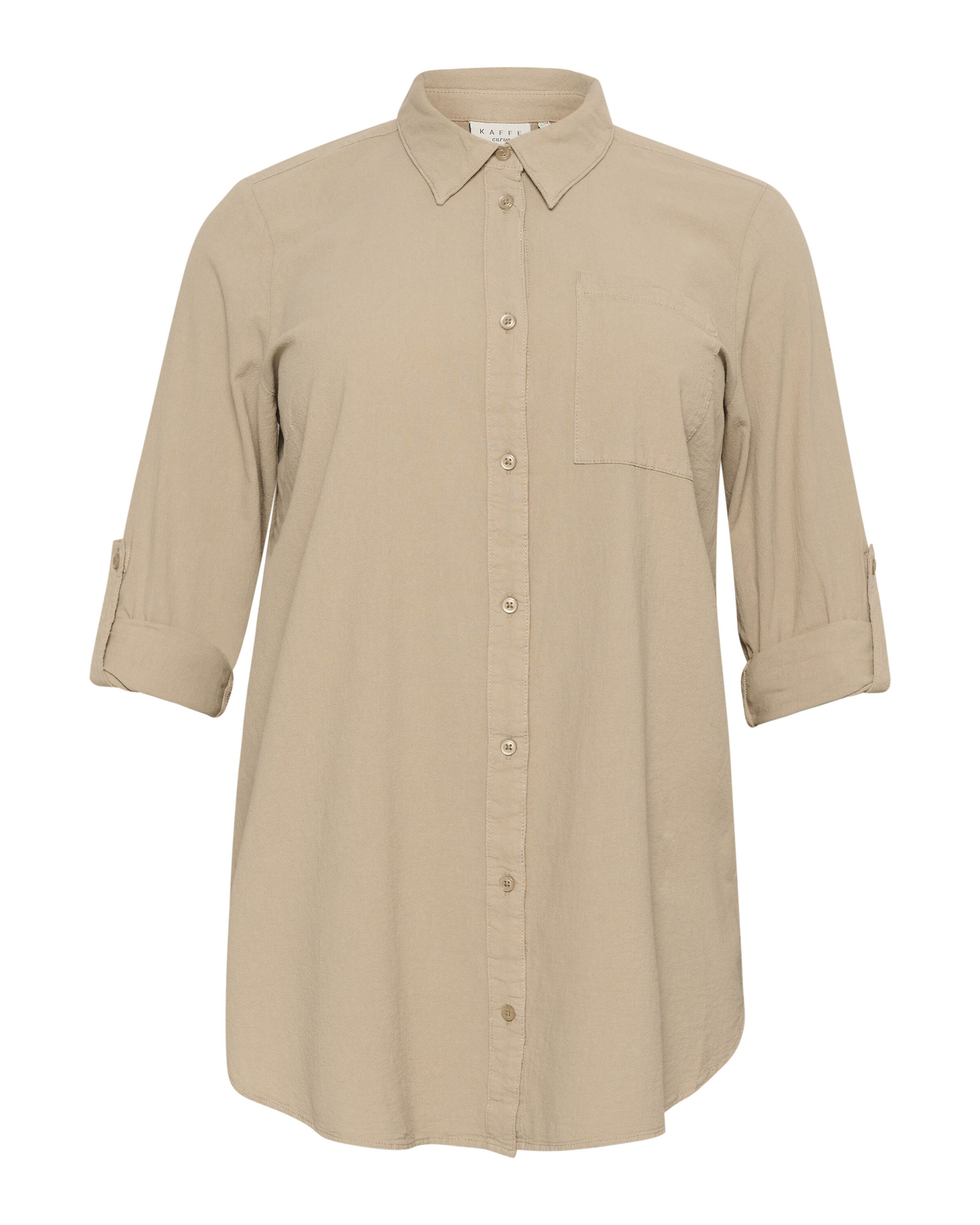 Camicia da donna 'Nana' di KAFFE CURVE in beige: frontale