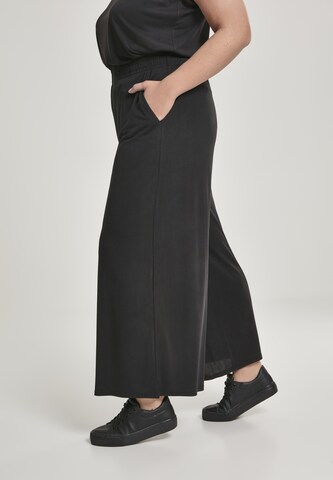 Urban ClassicsWide Leg/ Široke nogavice Hlače - crna boja