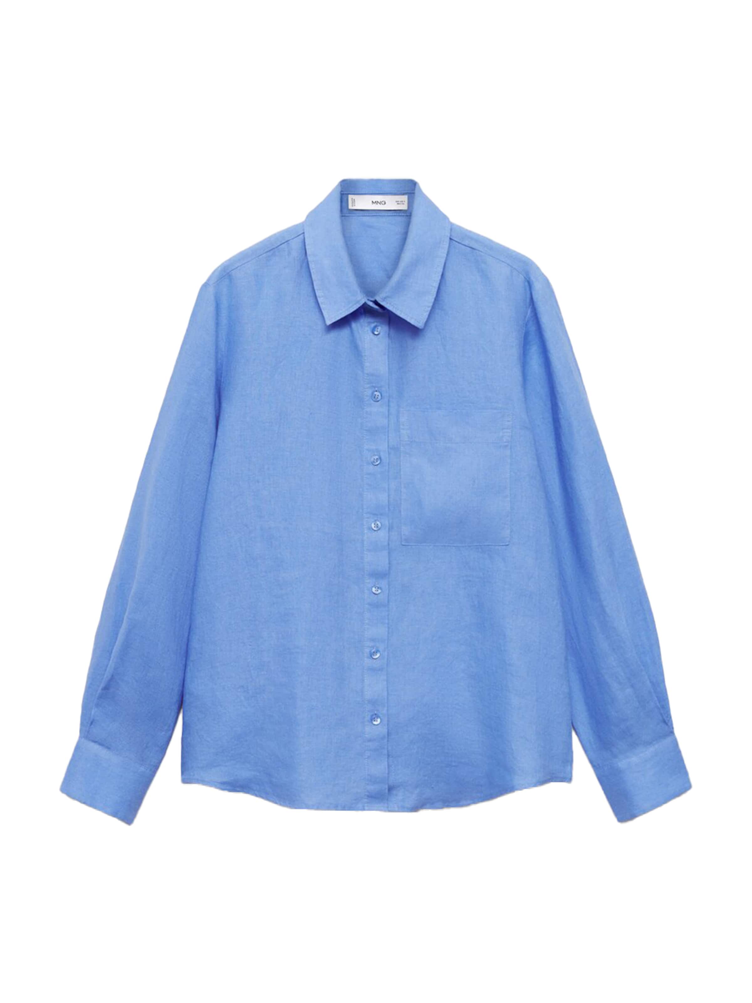 MANGO Blouse in Blauw: voorkant