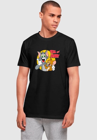 ABSOLUTE CULT Shirt 'Tom and Jerry - Thumbs up' in Zwart: voorkant