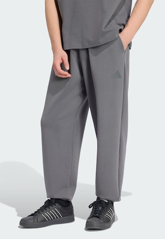 ADIDAS SPORTSWEAR - Loosefit Calças de desporto 'Soft Lux' em cinzento: frente