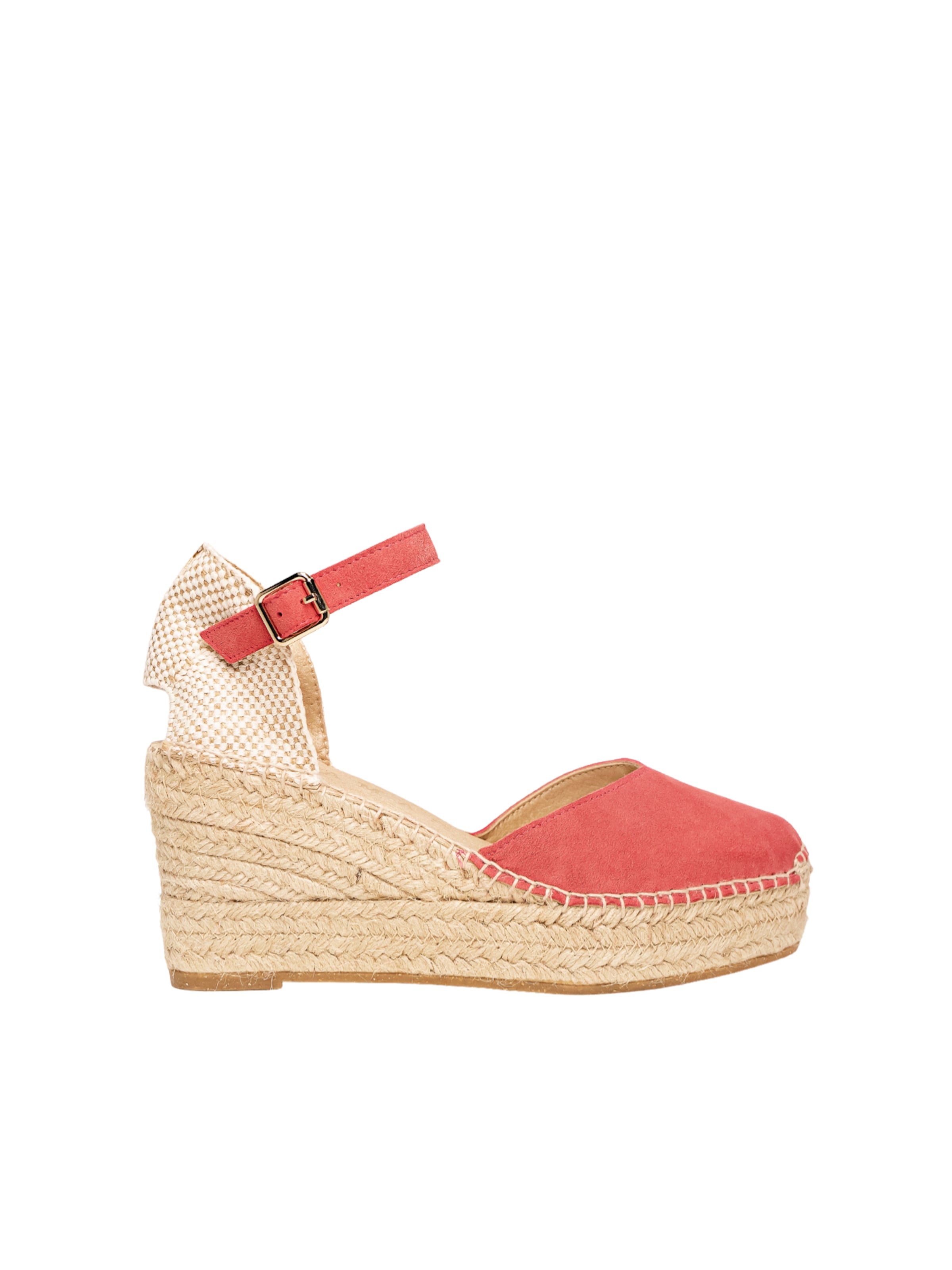 Alhamas - Sandalias 'Alpargata Cuña 8 cm' en rosa: frente