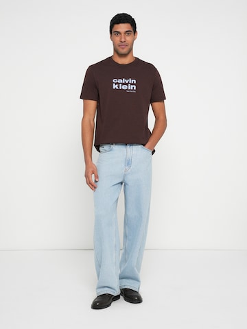 brūns Calvin Klein Jeans T-Krekls