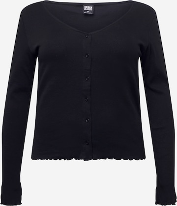 Urban Classics Knit Cardigan in Black: front