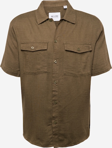 Coupe regular Chemise 'KARI' Only & Sons en vert : devant