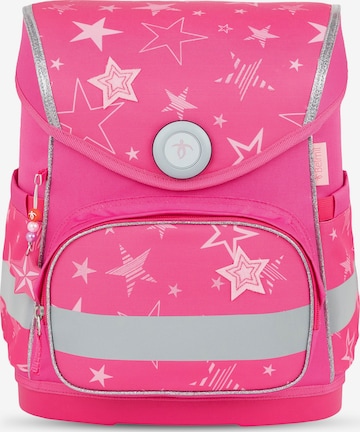 Belmil Compact Ergonomisches Schulranzen-Set 5 Teile mit Brustgurt, Magnetverschluss, 3 St. Patch in Pink: Vorderseite