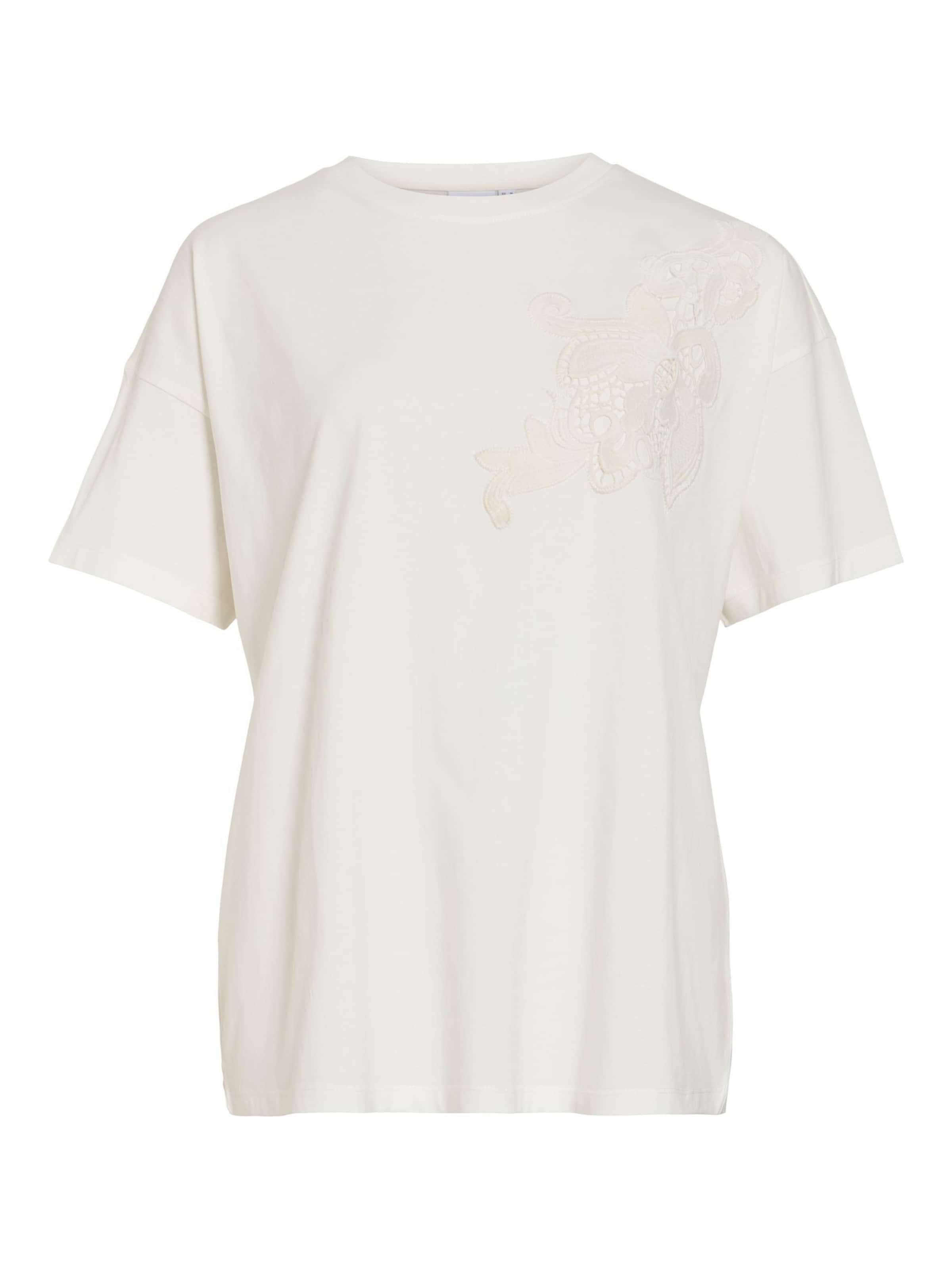 VILA T-Shirt 'VIVora' in Weiß: Vorderseite