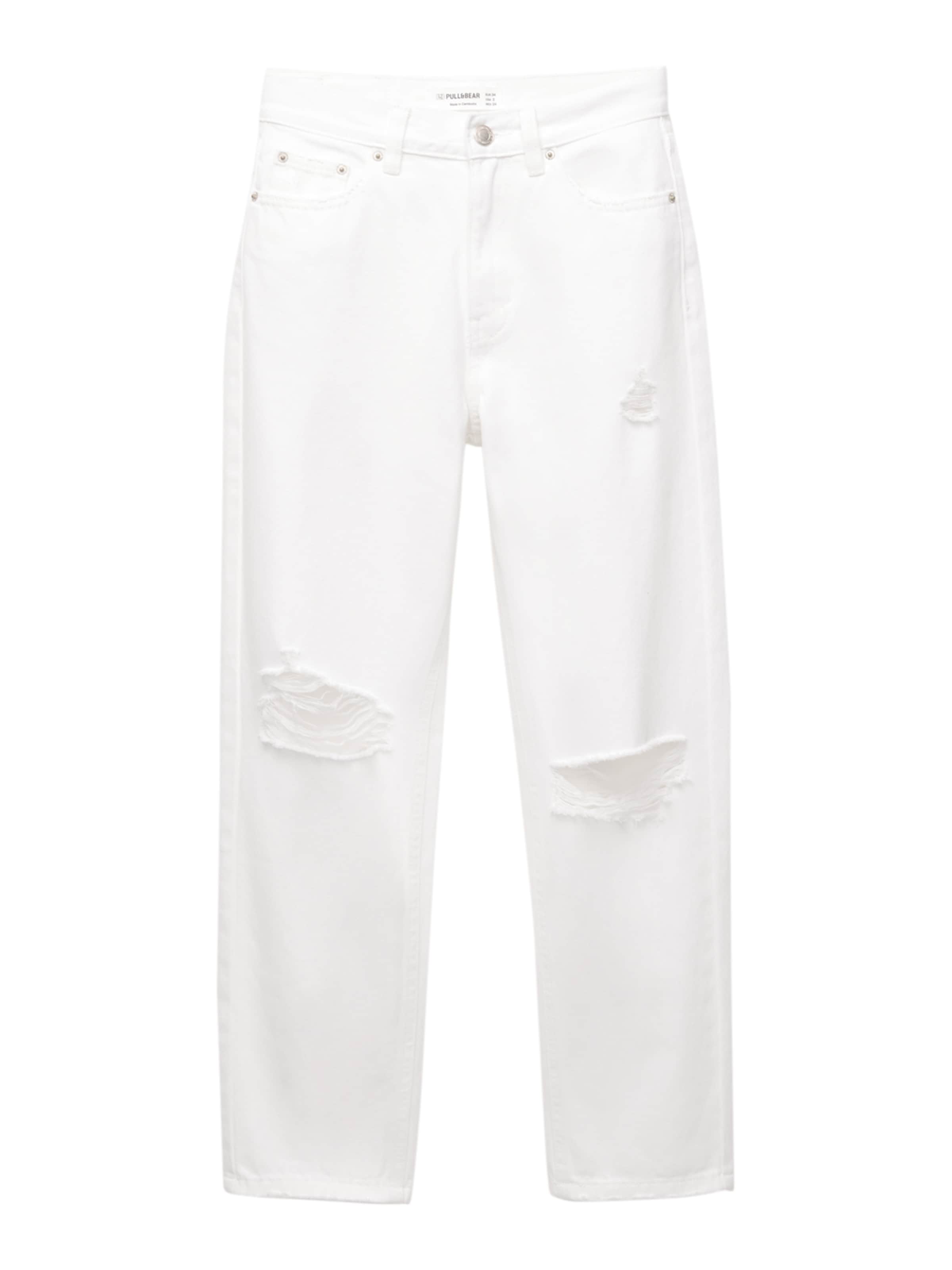 Pull&Bear Regular Jeans in Weiß: Vorderseite
