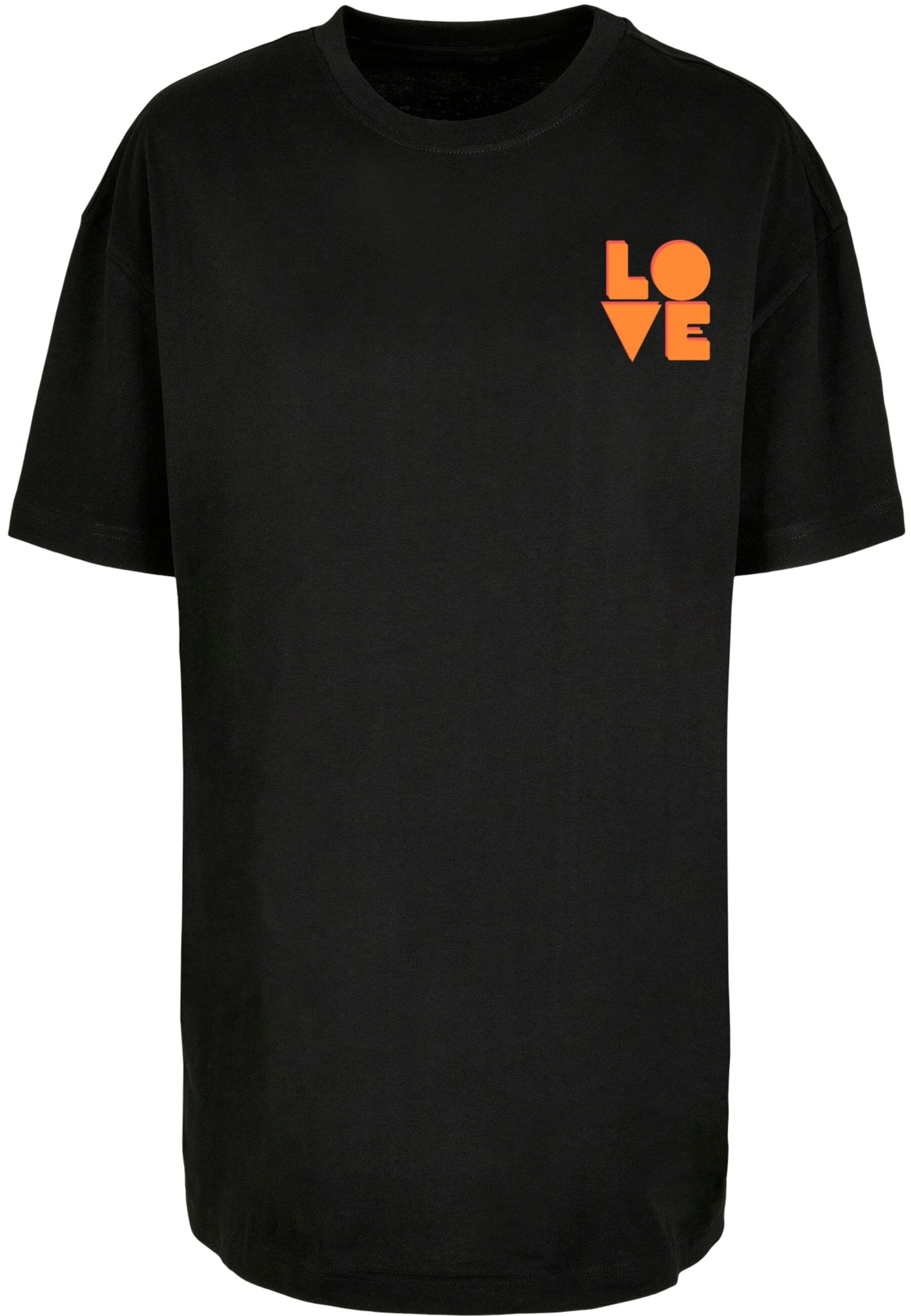 Merchcode Oversized shirt 'Hugs & Love - Love' in Black: front