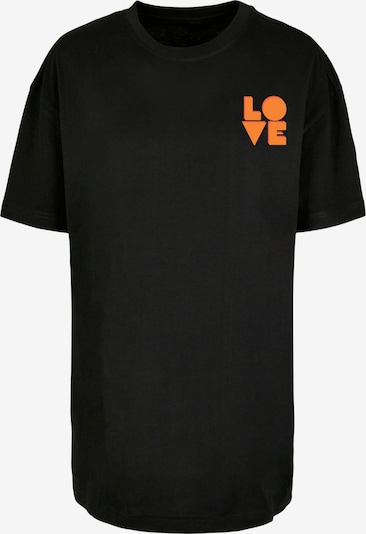 Laisvi marškinėliai 'Hugs & Love - Love' iš Merchcode, spalva – oranžinė / juoda, Prekių apžvalga
