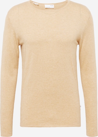 Pull-over 'Rome' SELECTED HOMME en beige : devant