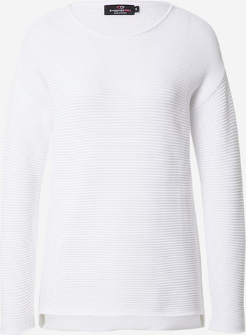 Zwillingsherz Sweater in White: front