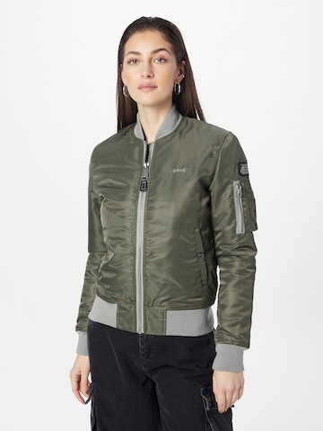 Schott NYC Демисезонная куртка 'Airforce' в Зеленый: спереди