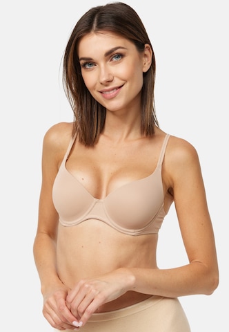 Nur Die T-shirt Bra ' Basic ' in Beige: front