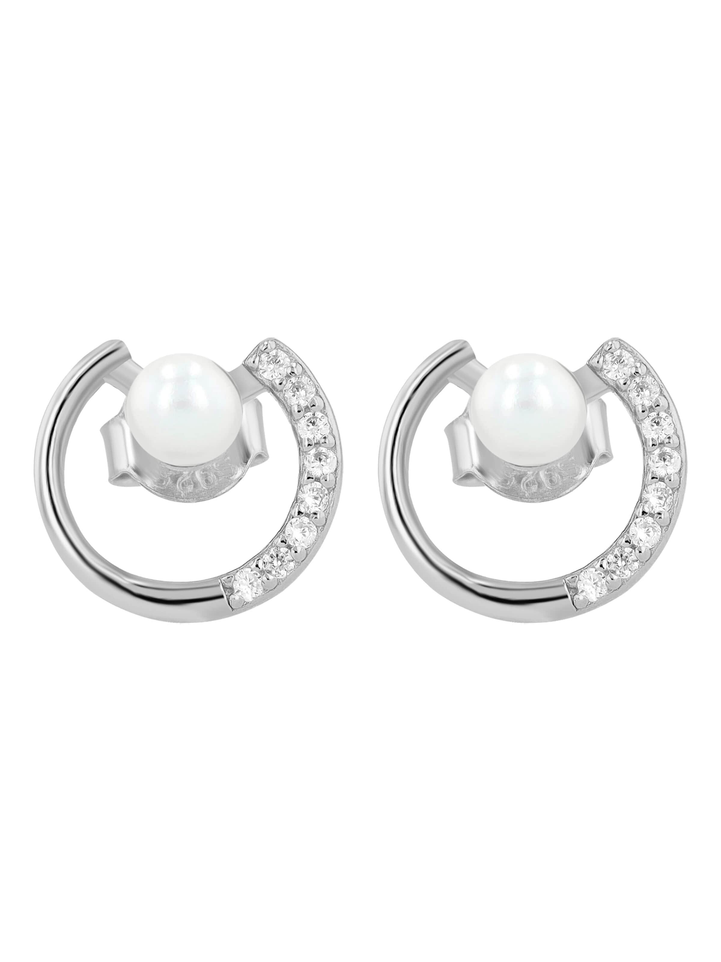 Akzent Earrings '"Nicki" aus 925 Sterlingsilber, rhodiniert, langlebig' in Silver: front