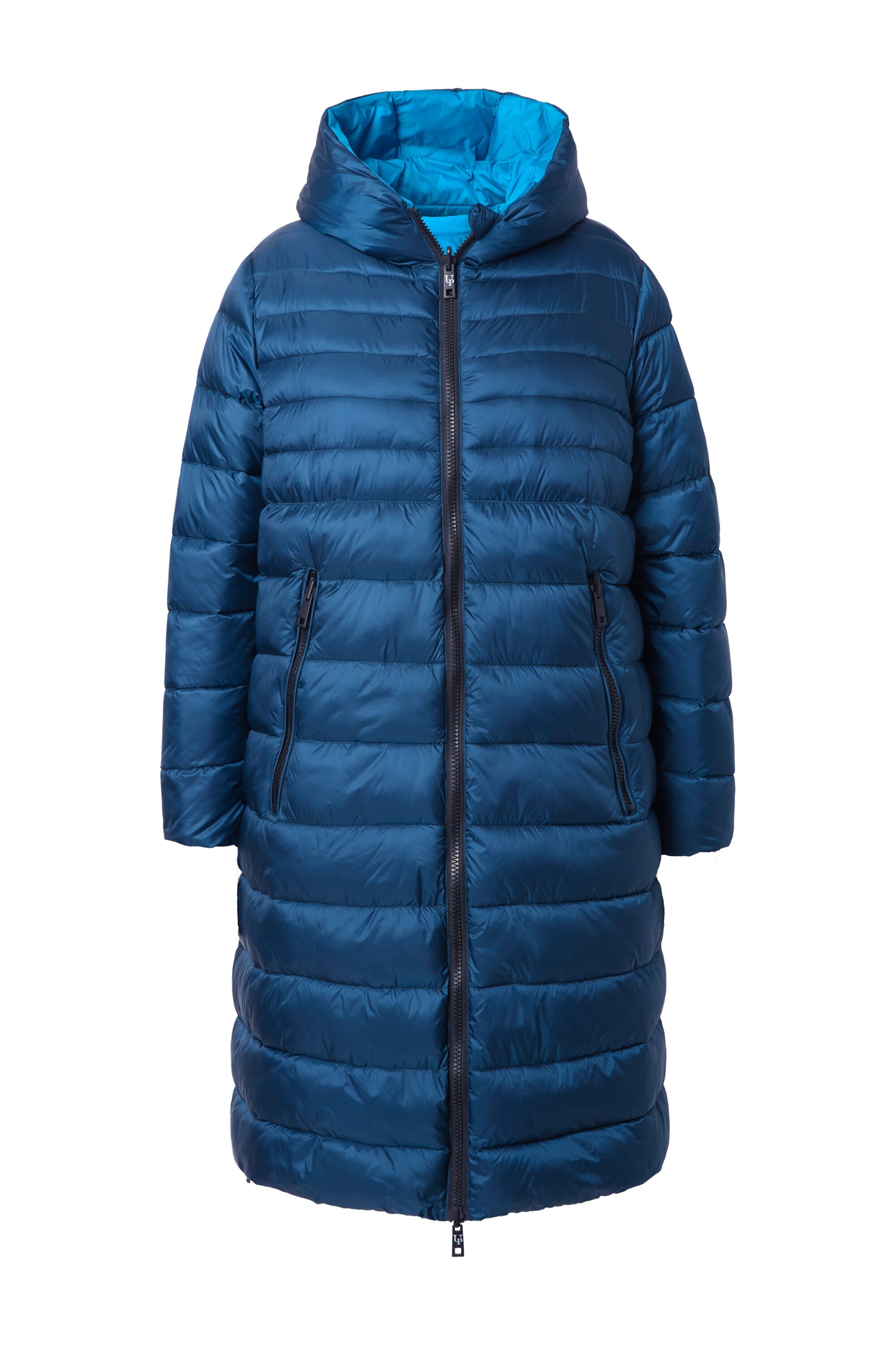 Ulla Popken Wintermantel in Blauw: voorkant