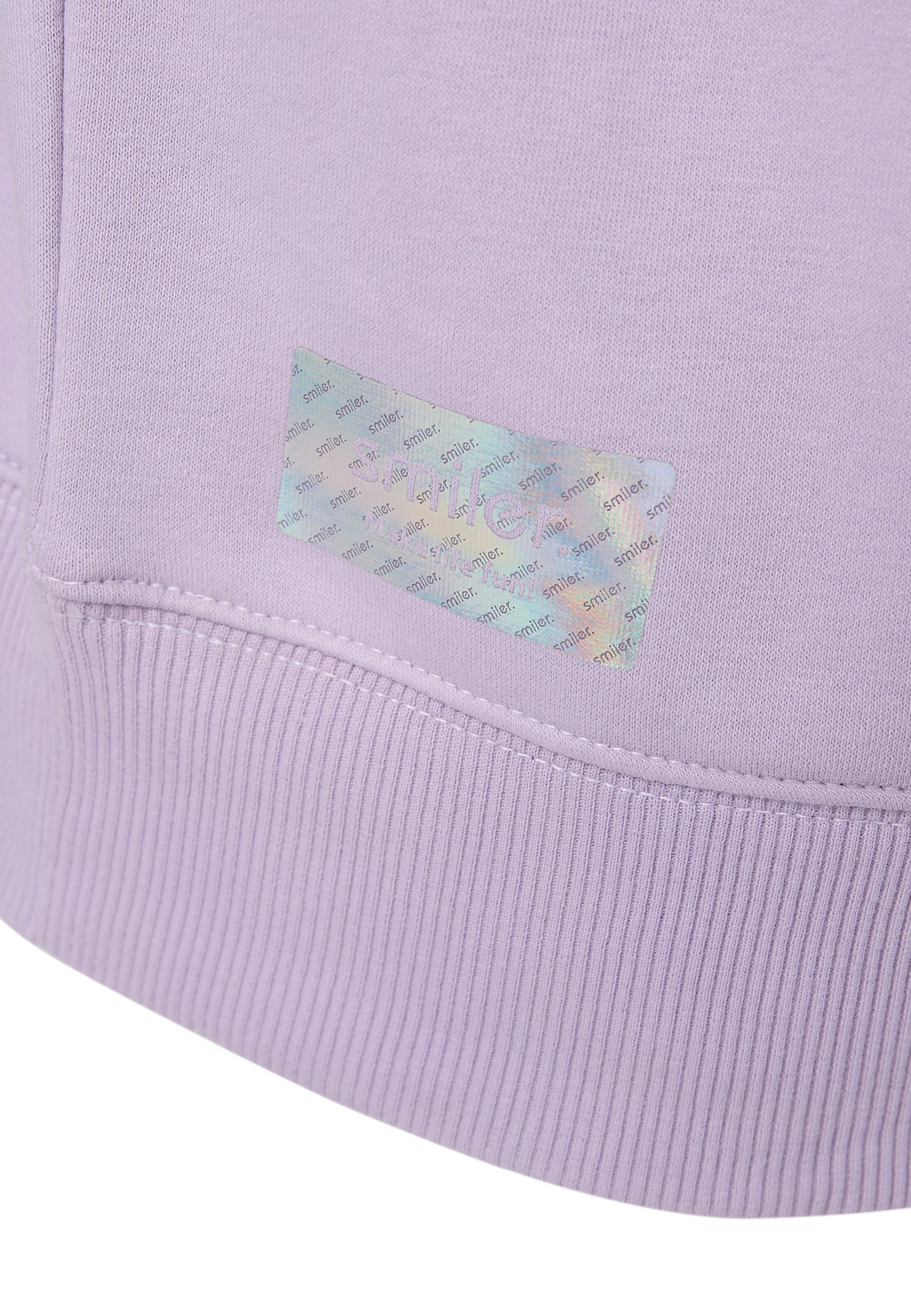 Sweat-shirt 'Happy' smiler. en violet