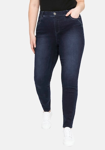 SHEEGO Skinny Jeans in Blauw: voorkant