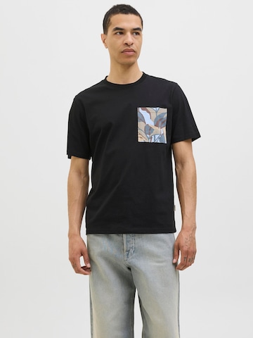 JACK & JONES - Camiseta en negro: frente