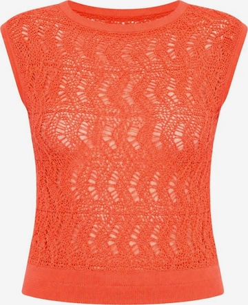 Süel knitwear - Top de punto 'Narcissus' en naranja: frente
