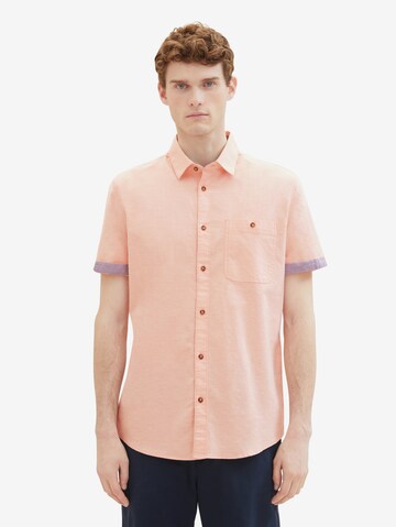 TOM TAILOR Regular fit Button Up Shirt in Orange: front