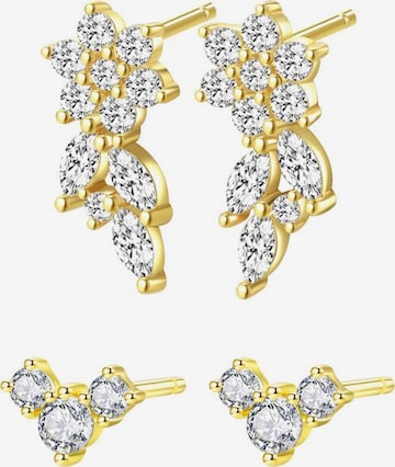 Hey Happiness - Pendientes 'Blooming Flower' en oro: frente