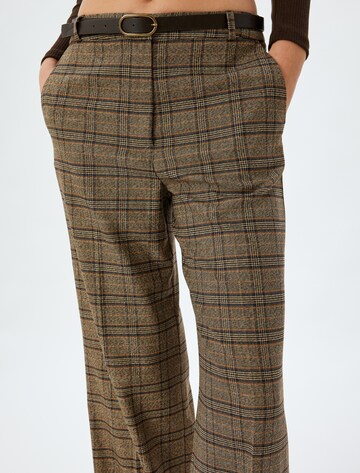 Koton Flared Pleated Pants in Brown