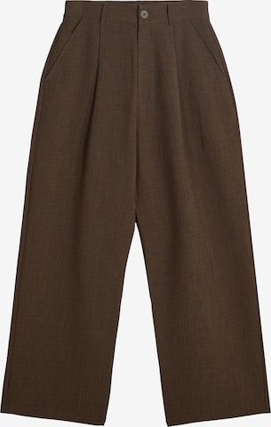Pantalon à pince Bershka en marron : devant