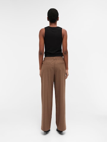 OBJECT Wide leg Pleat-front trousers 'Lisa' in Brown