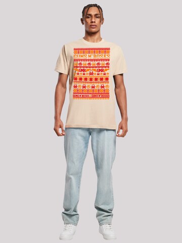 T-Shirt 'Guns And Roses Christmas' F4NT4STIC en beige
