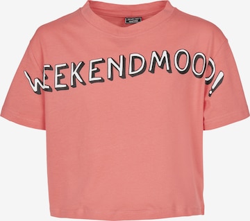 Mister Tee Shirt 'Weekend Mood' in Pink: front