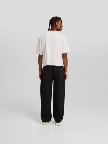 Bershka Loosefit Broek in Zwart