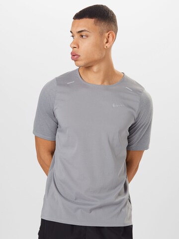 NIKE Performance shirt 'Breathe Rise' in Grey: front