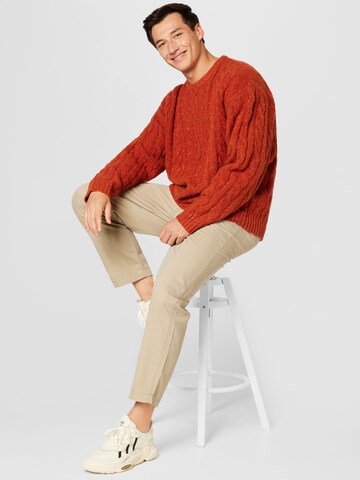 LEVI'S ® Pullover 'Stay Loose Cable Crew' i rød