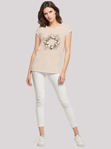 F4NT4STIC Shirt 'Osterkranz Eierkranz Blumenring' in Beige