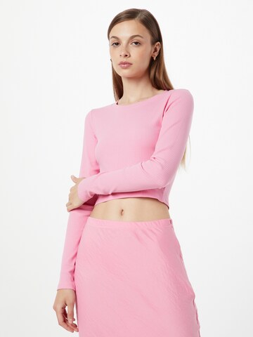 Monki T-shirt i rosa: framsida