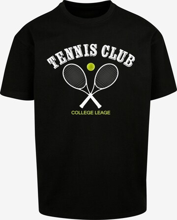 Merchcode Shirt 'Tennis Club' in Zwart: voorkant