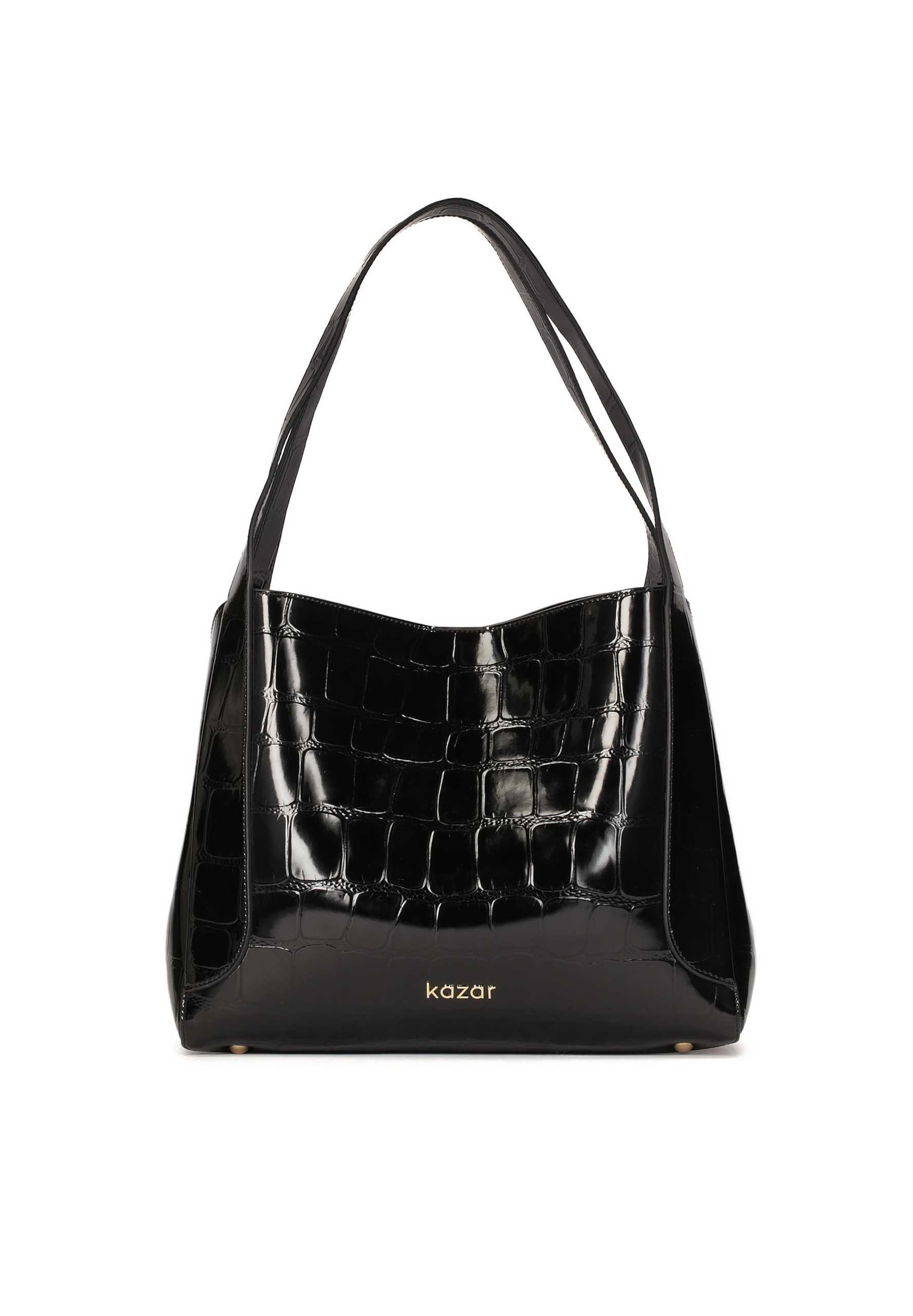 Borsa a spalla di Kazar in nero: frontale