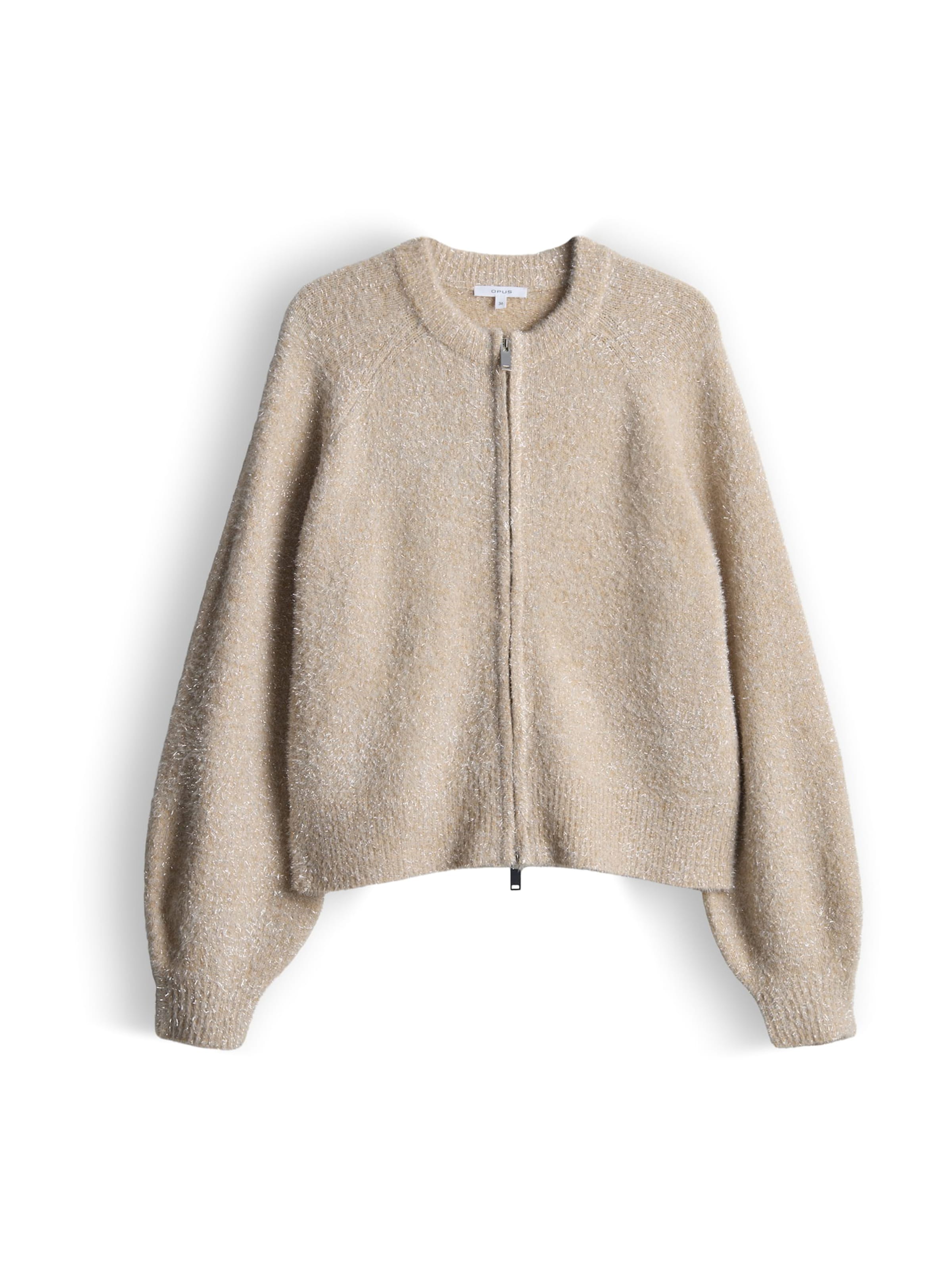 OPUS Gebreid vest 'Dosmic' in Beige: voorkant