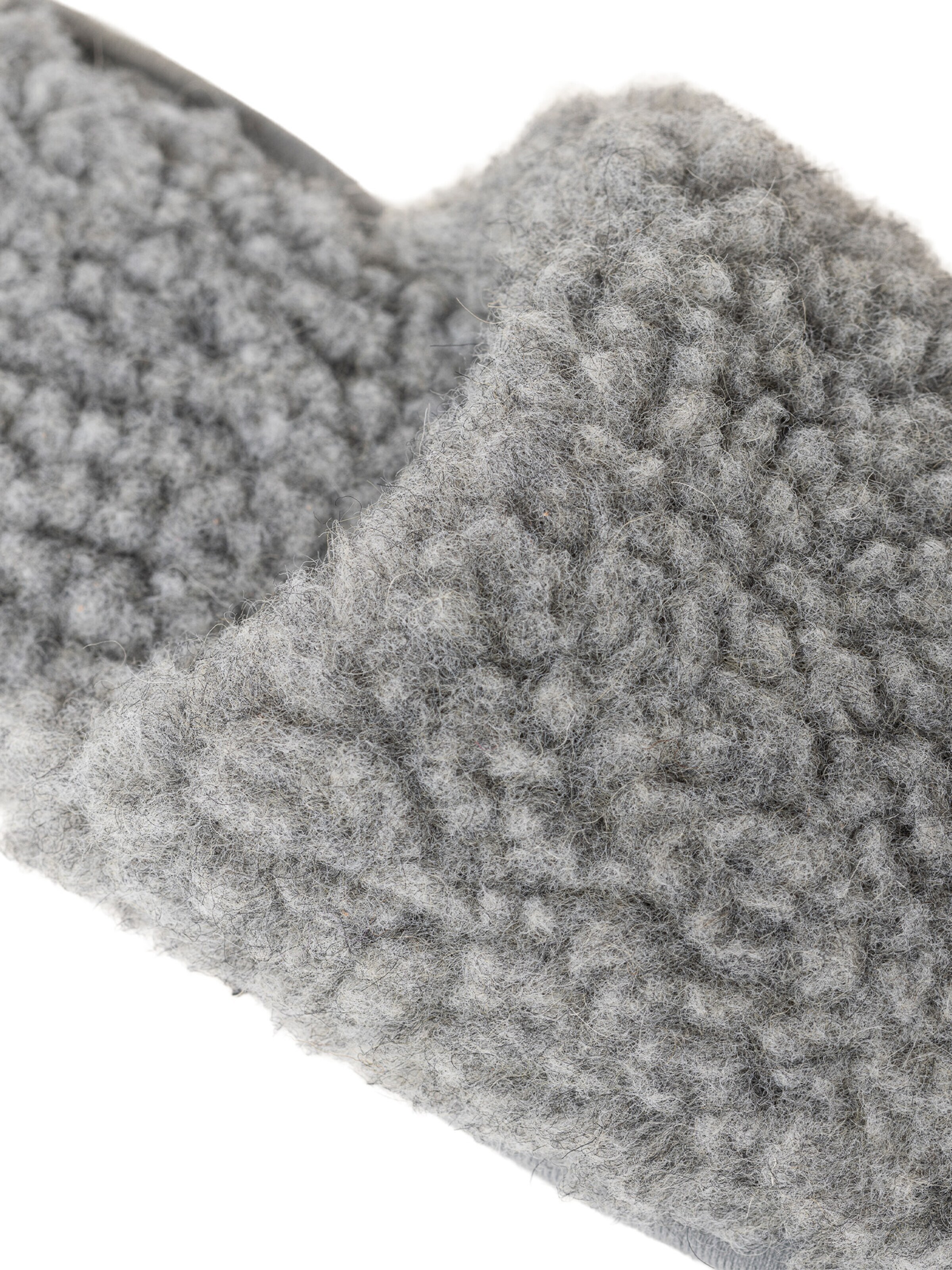 Gottstein Slippers 'Curly Wool' in Grey
