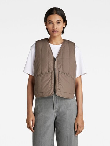 Gilet G-Star RAW en marron : devant